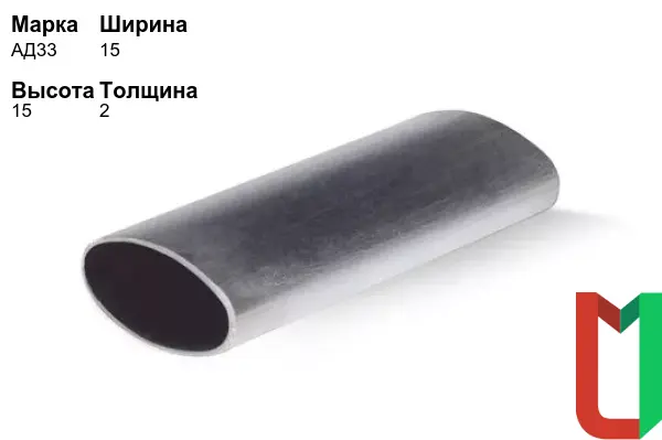 Алюминиевый профиль овальный 15х15х2 мм АД33
