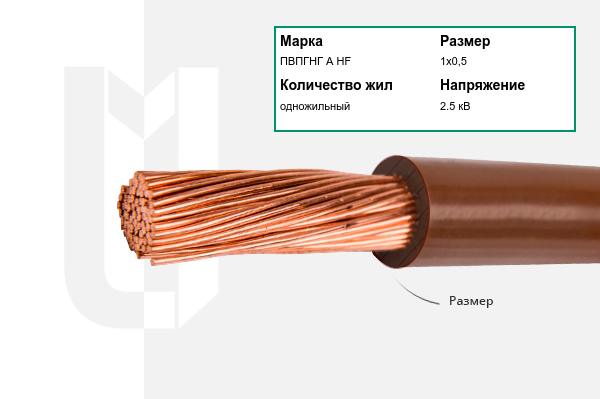 Силовой кабель ПВПГНГ А HF 1х0,5 мм